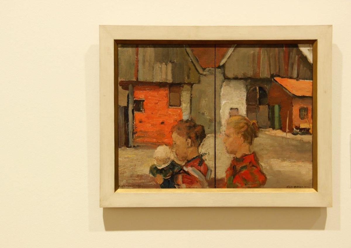 Frauen mit Kind vor Bauernhaus (1894-96)