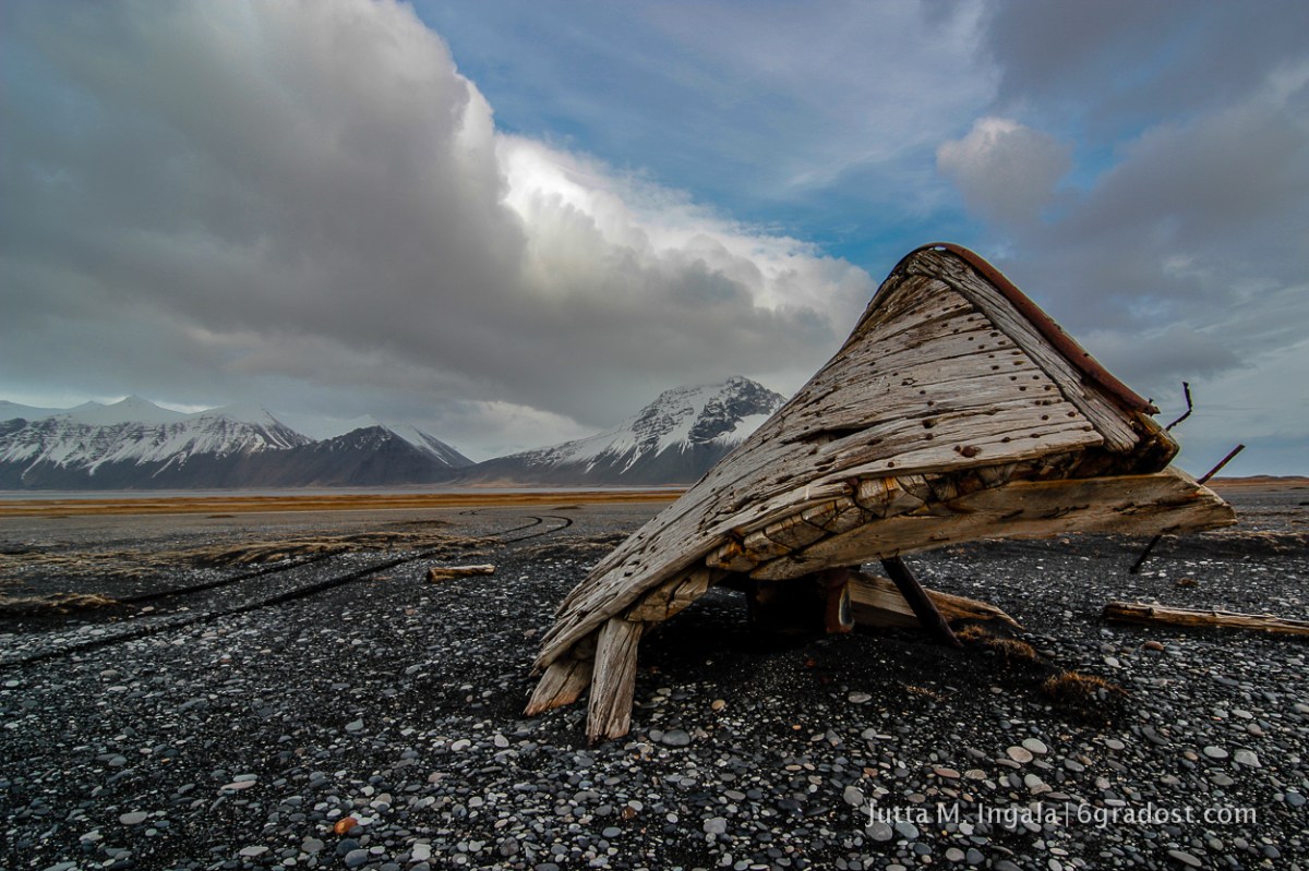 Schiffswrack Borgey am Austurfjara
