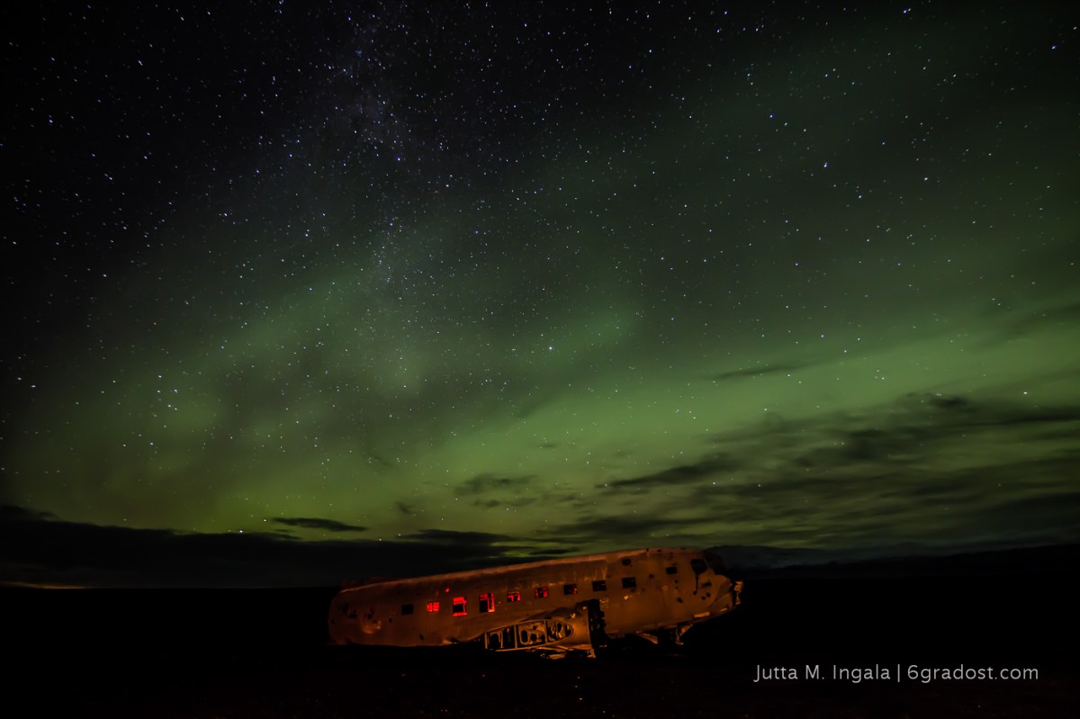 Nordlichter über Sólheimasandur