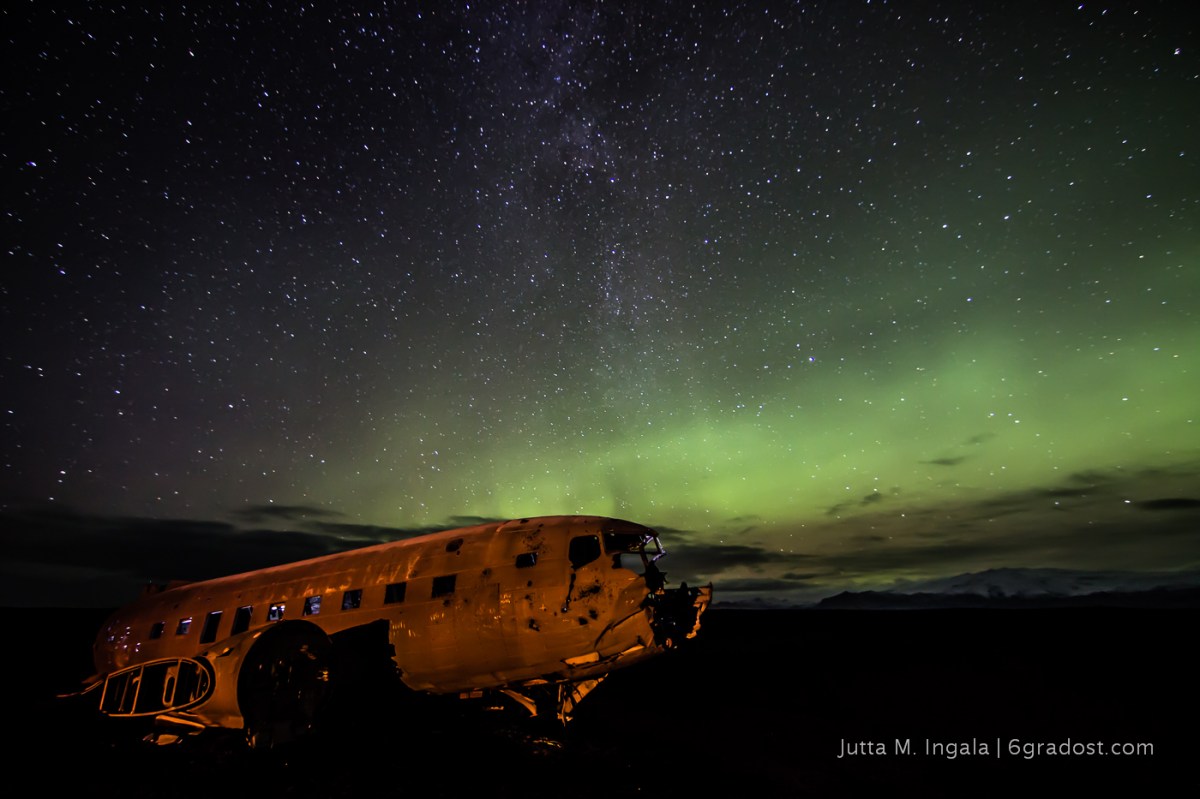 Nordlichter über Sólheimasandur
